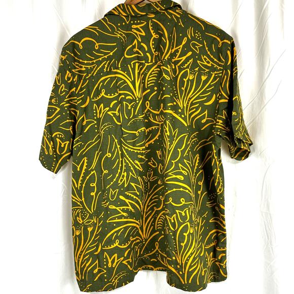 Ted Baker Viktor Dark Green Floral Short Sleeve Button Down Men's 6 (US XXL) NWT - Picture 3 of 9